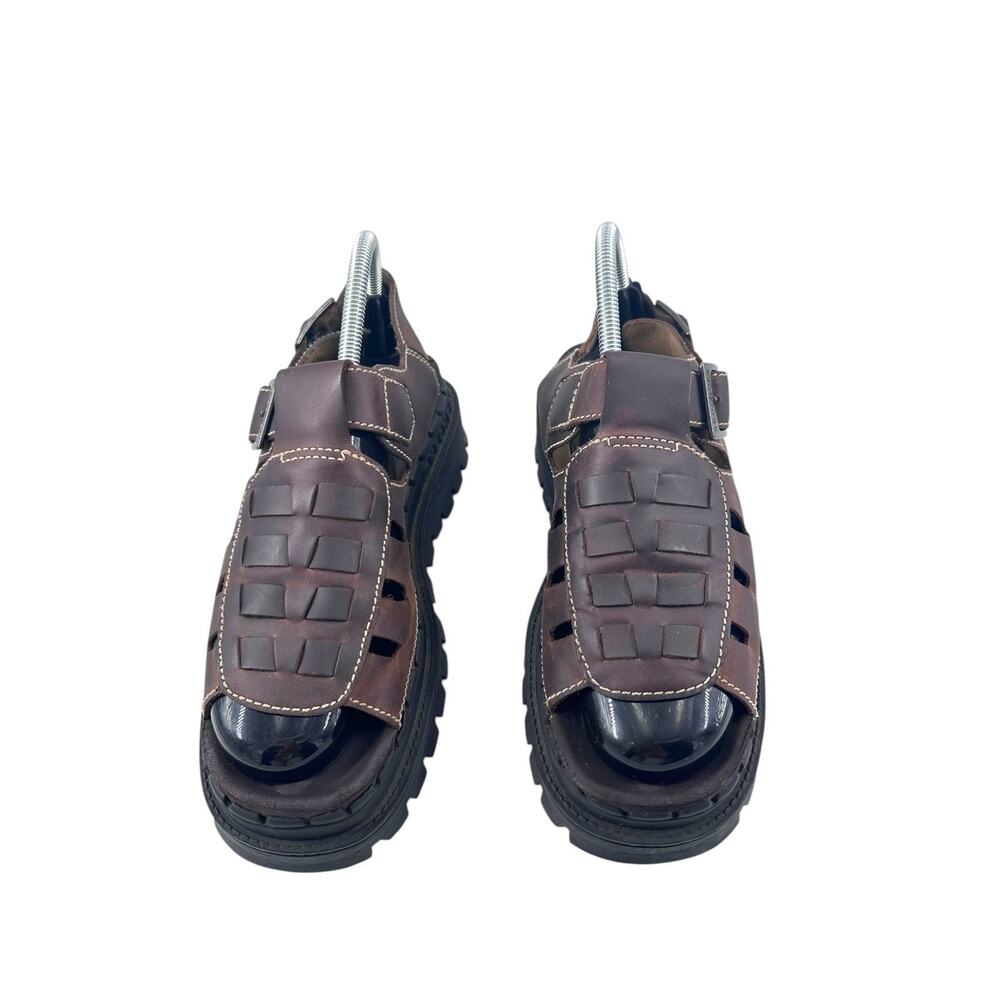 Skechers Jammers Women Brown Leather Fisherman Sandals Chunky Platform US 9 Y2KK - Picture 2 of 12